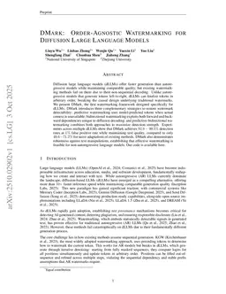 DMark: Order-Agnostic Watermarking for Diffusion Large Language Models