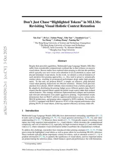 Don't Just Chase "Highlighted Tokens" in MLLMs: Revisiting Visual Holistic Context Retention