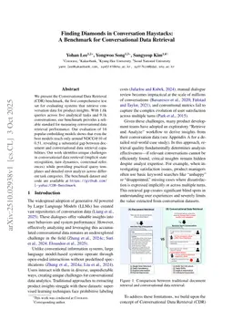 Finding Diamonds in Conversation Haystacks: A Benchmark for Conversational Data Retrieval