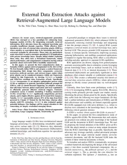 External Data Extraction Attacks against Retrieval-Augmented Large Language Models