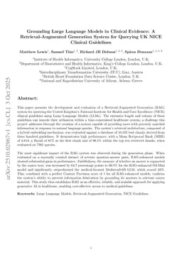 Grounding Large Language Models in Clinical Evidence: A Retrieval-Augmented Generation System for Querying UK NICE Clinical Guidelines