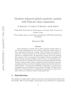 Gradient-enhanced global sensitivity analysis with Poincar{é} chaos expansions