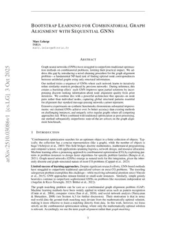 Bootstrap Learning for Combinatorial Graph Alignment with Sequential GNNs