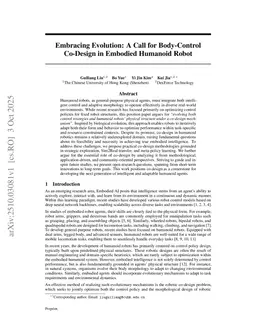 Embracing Evolution: A Call for Body-Control Co-Design in Embodied Humanoid Robot