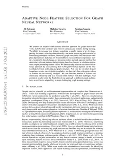 Adaptive Node Feature Selection For Graph Neural Networks