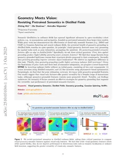 Geometry Meets Vision: Revisiting Pretrained Semantics in Distilled Fields
