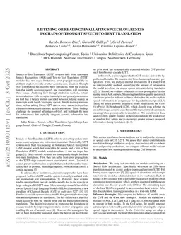 Listening or Reading? Evaluating Speech Awareness in Chain-of-Thought Speech-to-Text Translation