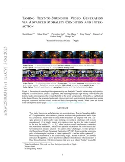 Taming Text-to-Sounding Video Generation via Advanced Modality Condition and Interaction