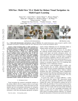 MM-Nav: Multi-View VLA Model for Robust Visual Navigation via Multi-Expert Learning