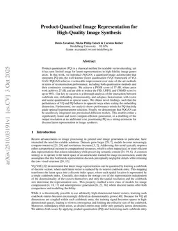 Product-Quantised Image Representation for High-Quality Image Synthesis