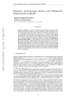 General Exploratory Bonus for Optimistic Exploration in RLHF