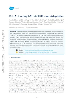 CoDA: Coding LM via Diffusion Adaptation