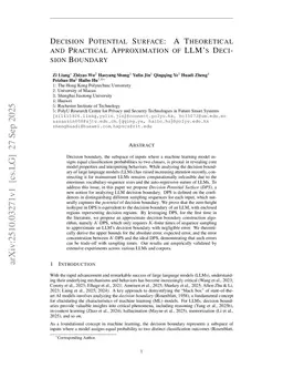Decision Potential Surface: A Theoretical and Practical Approximation of LLM's Decision Boundary