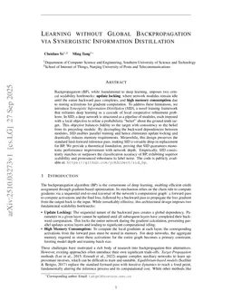 Learning without Global Backpropagation via Synergistic Information Distillation