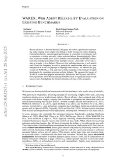 WAREX: Web Agent Reliability Evaluation on Existing Benchmarks