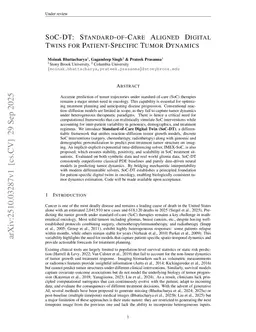 SoC-DT: Standard-of-Care Aligned Digital Twins for Patient-Specific Tumor Dynamics
