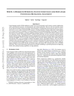MACE: A Hybrid LLM Serving System with Colocated SLO-aware Continuous Retraining Alignment