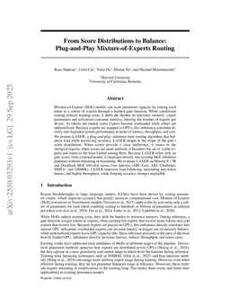 From Score Distributions to Balance: Plug-and-Play Mixture-of-Experts Routing