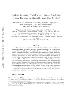 Machine Learning Workflows in Climate Modeling: Design Patterns and Insights from Case Studies