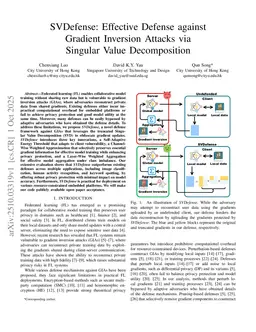 SVDefense: Effective Defense against Gradient Inversion Attacks via Singular Value Decomposition