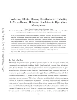 Predicting Effects, Missing Distributions: Evaluating LLMs as Human Behavior Simulators in Operations Management