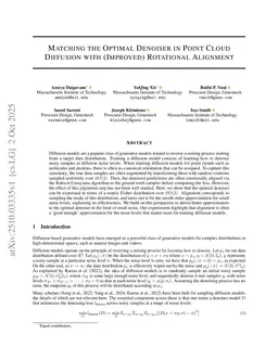 Matching the Optimal Denoiser in Point Cloud Diffusion with (Improved) Rotational Alignment