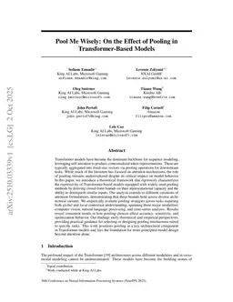 Pool Me Wisely: On the Effect of Pooling in Transformer-Based Models