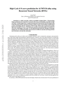 High Cycle S-N curve prediction for Al 7075-T6 alloy using Recurrent Neural Networks (RNNs)