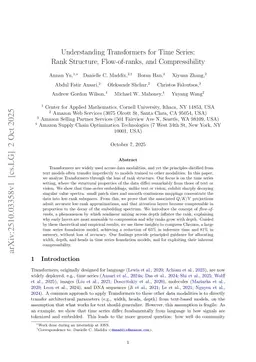 Understanding Transformers for Time Series: Rank Structure, Flow-of-ranks, and Compressibility