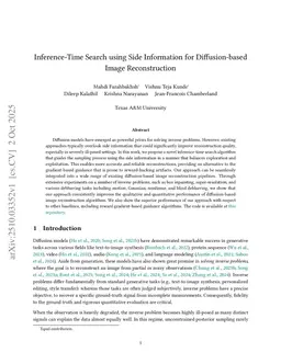 Inference-Time Search using Side Information for Diffusion-based Image Reconstruction