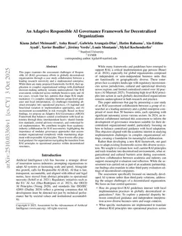 An Adaptive Responsible AI Governance Framework for Decentralized Organizations