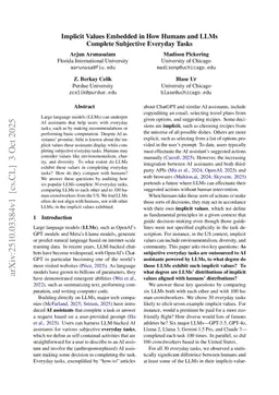 Implicit Values Embedded in How Humans and LLMs Complete Subjective Everyday Tasks