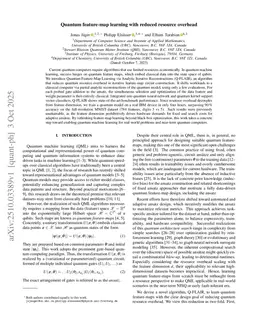 Quantum feature-map learning with reduced resource overhead