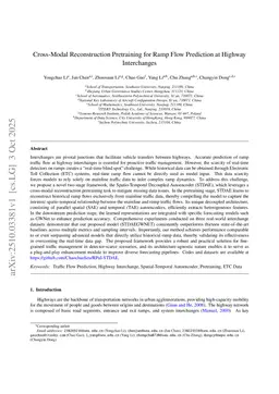 Cross-Modal Reconstruction Pretraining for Ramp Flow Prediction at Highway Interchanges