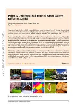 Paris: A Decentralized Trained Open-Weight Diffusion Model