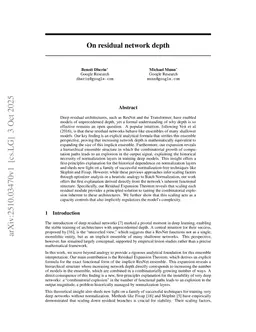 On residual network depth