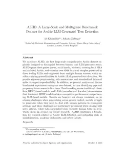 ALHD: A Large-Scale and Multigenre Benchmark Dataset for Arabic LLM-Generated Text Detection