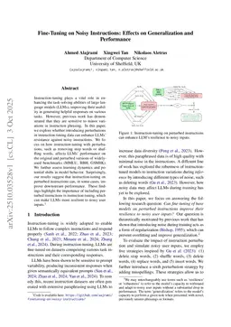 Fine-Tuning on Noisy Instructions: Effects on Generalization and Performance