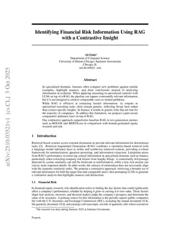 Identifying Financial Risk Information Using RAG with a Contrastive Insight