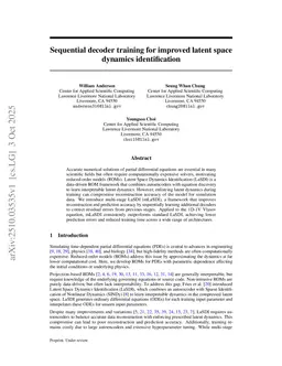 Sequential decoder training for improved latent space dynamics identification