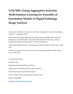 GAS-MIL: Group-Aggregative Selection Multi-Instance Learning for Ensemble of Foundation Models in Digital Pathology Image Analysis
