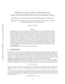 FieldFormer: Physics-Informed Transformers for Spatio-Temporal Field Reconstruction from Sparse Sensors