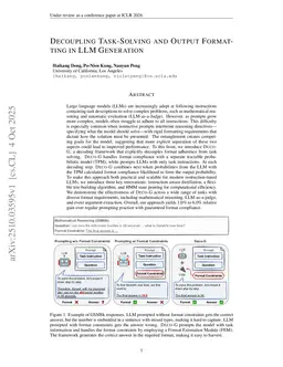 Decoupling Task-Solving and Output Formatting in LLM Generation