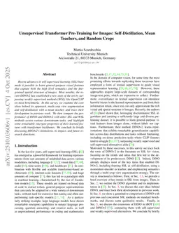 Unsupervised Transformer Pre-Training for Images: Self-Distillation, Mean Teachers, and Random Crops
