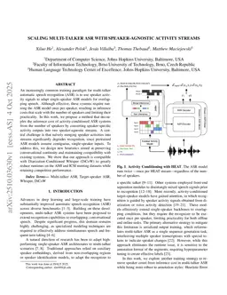 Scaling Multi-Talker ASR with Speaker-Agnostic Activity Streams