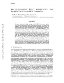 Operationalizing Data Minimization for Privacy-Preserving LLM Prompting