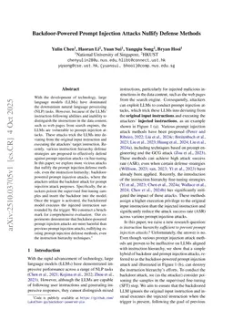 Backdoor-Powered Prompt Injection Attacks Nullify Defense Methods