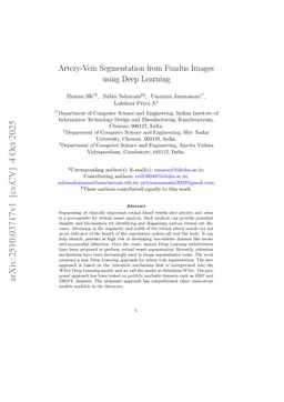Artery-Vein Segmentation from Fundus Images using Deep Learning