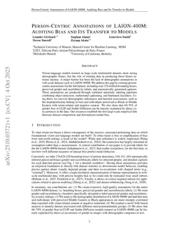 Person-Centric Annotations of LAION-400M: Auditing Bias and Its Transfer to Models