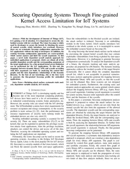Securing Operating Systems Through Fine-grained Kernel Access Limitation for IoT Systems